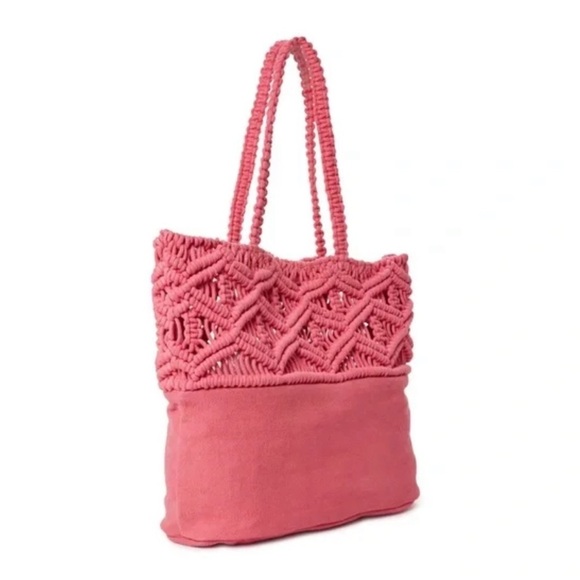 Women's Macrame Tote Bag Orchid - Picture 3 of 4